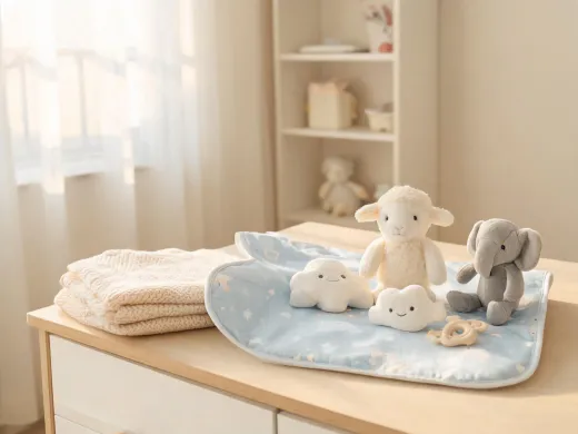 Newborn nursery gift set with soft blanket and first play mat